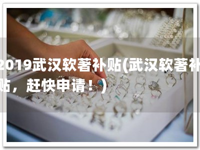 2019武汉软著补贴(武汉软著补贴，赶快申请！)