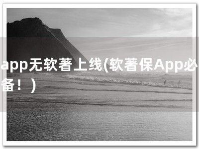 app无软著上线(软著保App必备！)