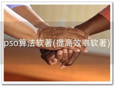 pso算法软著(提高效率软著)