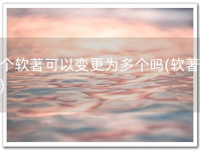 一个软著可以变更为多个吗(软著分割)