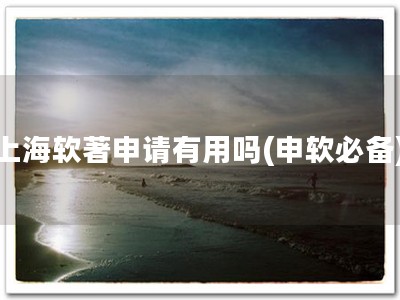 上海软著申请有用吗(申软必备)