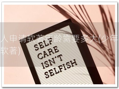 个人申请软著年龄需要多大(少年可申软著)