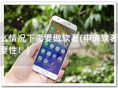 什么情况下需要做软著(申请软著，必要性！)