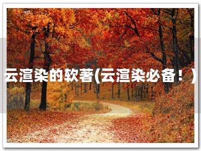 云渲染的软著(云渲染必备！)