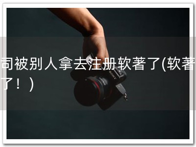 公司被别人拿去注册软著了(软著被抢了！)