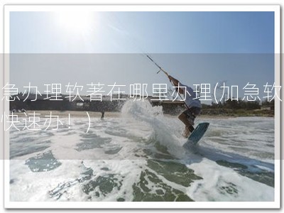 加急办理软著在哪里办理(加急软著，快速办！)