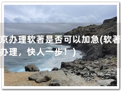 北京办理软著是否可以加急(软著加急办理，快人一步！)