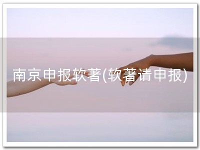 南京申报软著(软著请申报)