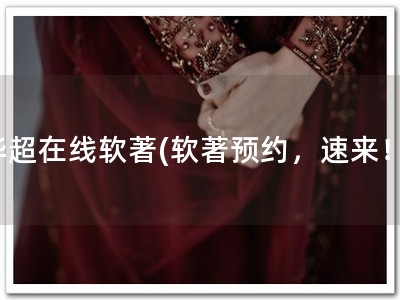 华超在线软著(软著预约，速来！)