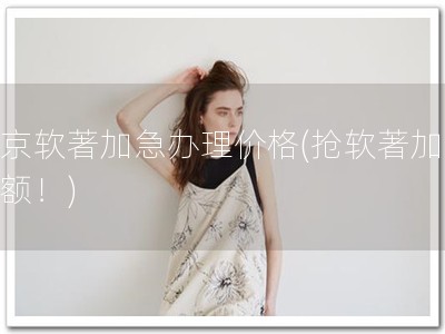 北京软著加急办理价格(抢软著加急名额！)