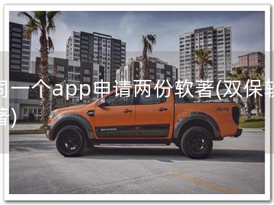 同一个app申请两份软著(双保软著)