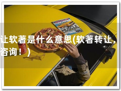 受让软著是什么意思(软著转让，速来咨询！)