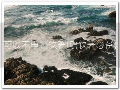 可以不申请软著吗(软著必备)