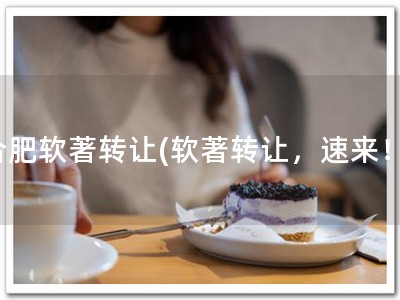 合肥软著转让(软著转让，速来！)