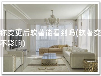 名称变更后软著能看到吗(软著变更，不影响)