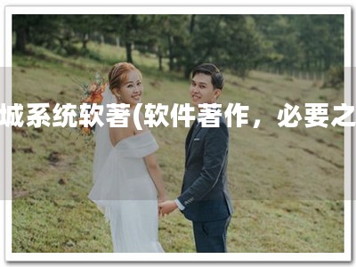 商城系统软著(软件著作，必要之选)