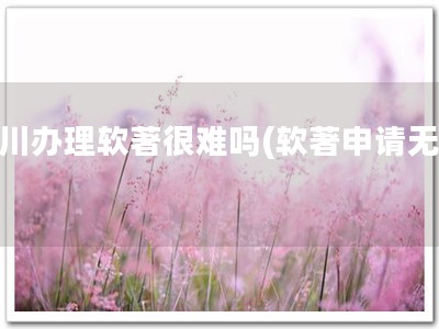 四川办理软著很难吗(软著申请无忧)