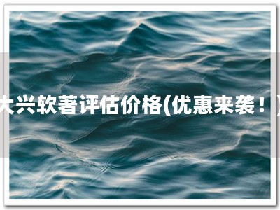 大兴软著评估价格(优惠来袭！)