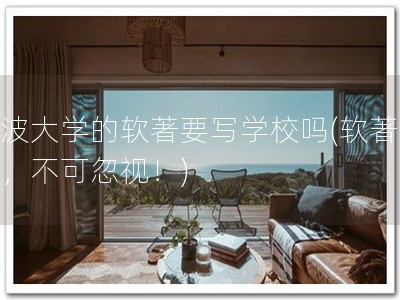 宁波大学的软著要写学校吗(软著重要，不可忽视！)
