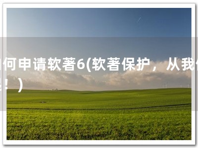 如何申请软著6(软著保护，从我做起！)
