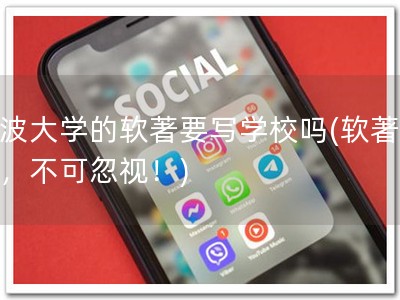宁波大学的软著要写学校吗(软著重要，不可忽视！)
