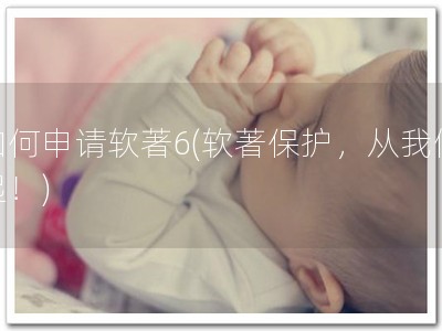 如何申请软著6(软著保护，从我做起！)