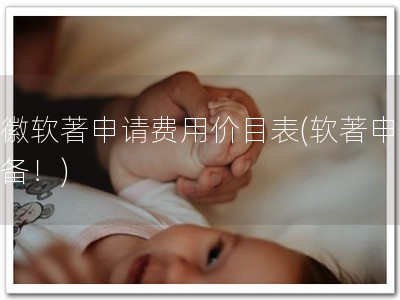 安徽软著申请费用价目表(软著申请必备！)