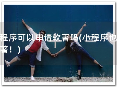 小程序可以申请软著吗(小程序也可软著！)