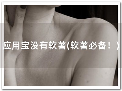 应用宝没有软著(软著必备！)