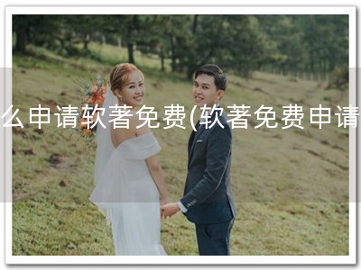 怎么申请软著免费(软著免费申请！)