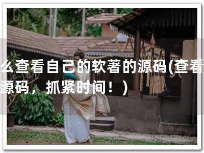 怎么查看自己的软著的源码(查看软著源码，抓紧时间！)