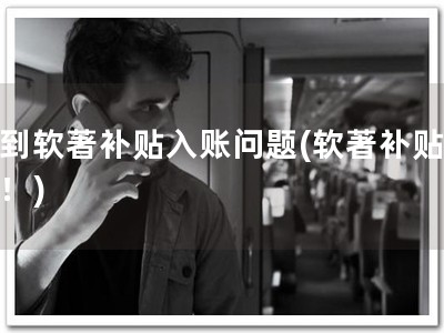 收到软著补贴入账问题(软著补贴秒到！)