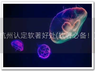 杭州认定软著好处(软著必备！)