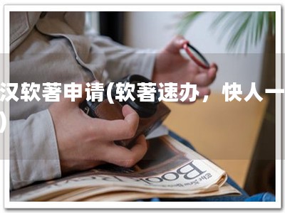 武汉软著申请(软著速办，快人一步！)