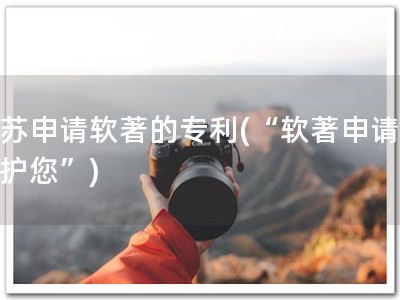 江苏申请软著的专利(“软著申请，保护您”)