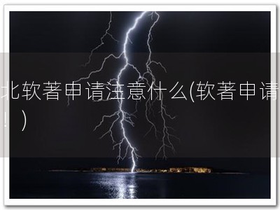 河北软著申请注意什么(软著申请指南！)
