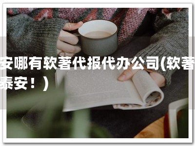 泰安哪有软著代报代办公司(软著代办泰安！)