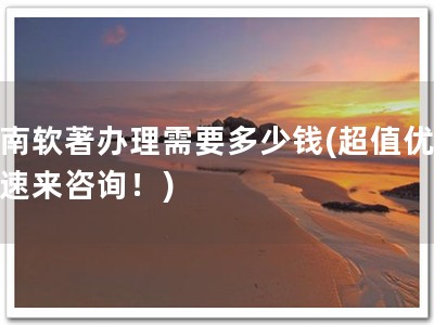 河南软著办理需要多少钱(超值优惠，速来咨询！)