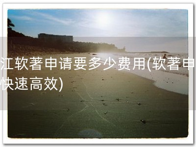浙江软著申请要多少费用(软著申请，快速高效)