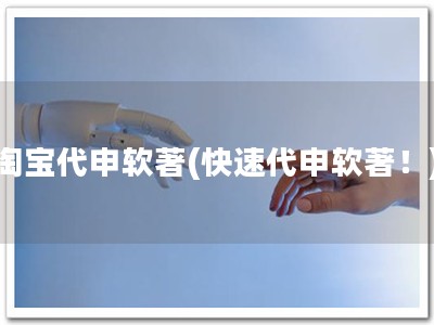 淘宝代申软著(快速代申软著！)