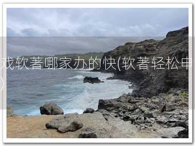 游戏软著哪家办的快(软著轻松申请！)