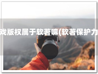 游戏版权属于软著嘛(软著保护力！)