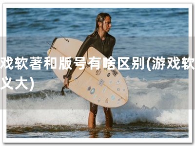 游戏软著和版号有啥区别(游戏软著意义大)