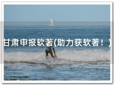 甘肃申报软著(助力获软著！)