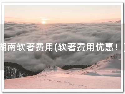 湖南软著费用(软著费用优惠！)