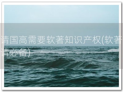 申请国高需要软著知识产权(软著，申请必备)