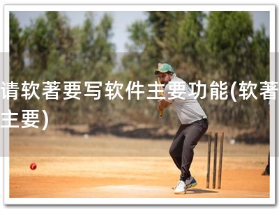 申请软著要写软件主要功能(软著，先主要)