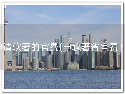 申请软著的官费(申软著省官费！)