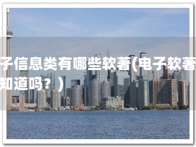 电子信息类有哪些软著(电子软著，你知道吗？)