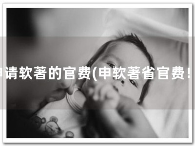 申请软著的官费(申软著省官费！)